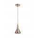 Pendant Light Cooper Metal & Natural Wood Black & White Fabric W 