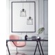 Pendant Light Matt Black Metal Black & White Fabric Wire E27 1x 