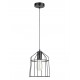 Pendant Light Matt Black Metal Black & White Fabric Wire E27 1x 