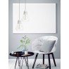 Pendant Light Clear Glass & White Marble Black & White Fabric Wi