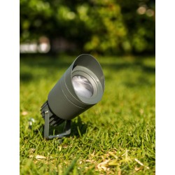 Dark Gray Aluminium & Glass LED GU10 1x7 Watt 220-240 Volt IP54 Bulb Excluded D: 11 H: 20 cm 