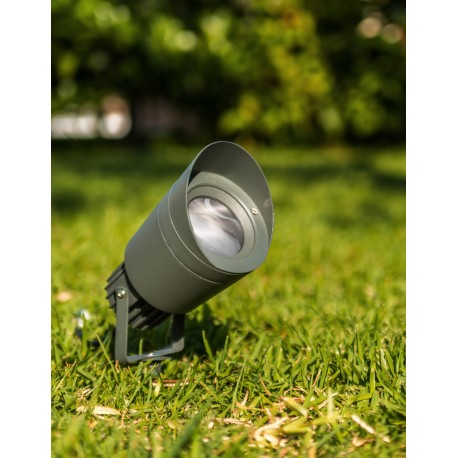 Dark Gray Aluminium & Glass LED GU10 1x7 Watt 220-240 Volt IP54 Bulb Excluded D: 11 H: 20 cm 