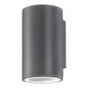 Dark Gray Aluminium Glass Diffuser LED GU10 1x7 Watt 220-240 Volt IP54 Bulb Excluded Light Down D: 6.5 W: 10.4 H: 11 cm