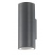 Dark Gray Aluminium Glass Diffuser LED GU10 2x7 Watt 220-240 Volt IP54 Bulb Excluded Light Up & Down D: 6.5 W: 10.4 H: 18 cm 