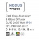 Dark Gray Aluminium Glass Diffuser LED GU10 2x7 Watt 220-240 Volt IP54 Bulb Excluded Light Up & Down D: 6.5 W: 10.4 H: 18 cm 