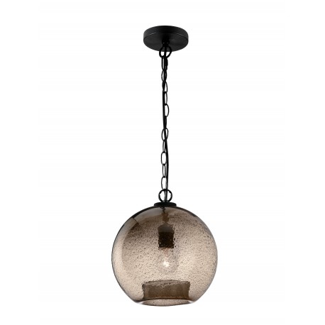 Pendant Light Brown Handmade Glass Black Metal Chain E27 1x40 Wa 