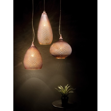 Pendant light , Rose gold, metal glass, E27, 1*40W, 24*35cm 