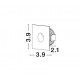 White Aluminium LED 1 Watt 41,36Lm 3000K 3 Volt 50Hz IP54 L: 3.9 W: 2.2 H: 3.9 cm Cut Out: 3.4 cm Cable Lenght 1.80m Connect it 