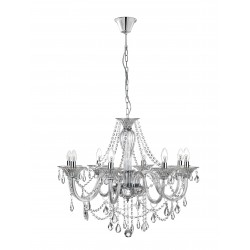 Pendant light, metal, crystal & glass, E14, 8*40W, D:75 