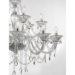 Pendant light, metal, crystal & glass, E14, 18*40W, 100*84 