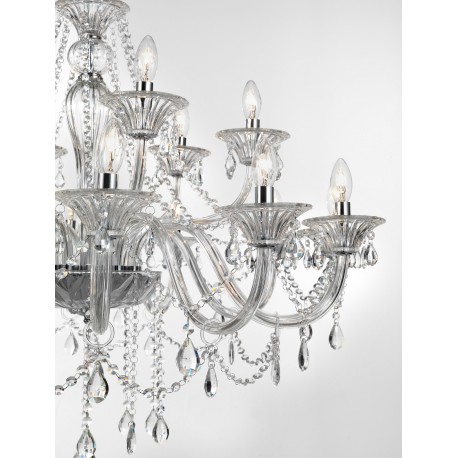 Pendant light, metal, crystal & glass, E14, 18*40W, 100*84 
