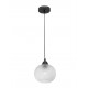 Pendant light, clear glass & black metal, 40W, E27, D:18 