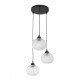 Pendant light, clear glass & black metal, 40W, 3*E27, D:18 