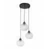 Pendant light, clear glass & black metal, 40W, 3*E27, D:18