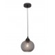 Pendant light, Dark Grey glass & black metal, 40W, E27, D:18 
