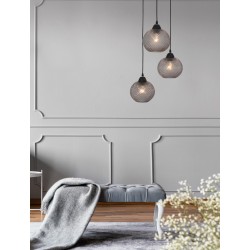 Pendant light, Dark grey & black metal, 3*40W, E27, D:18 