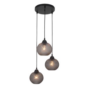 Pendant light, Dark grey & black metal, 3*40W, E27, D:18 2