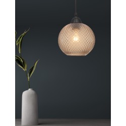 Pendant light, Ochra colour & black metal, glass, 40W, E27, D:18 