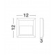Dark Gray ABS LED 2 Watt 268,9Lm 3000K 220-220 Volt 50Hz Beam Angle 29o IP54 AC Driver Included L: 12 W: 3 H: 12 cm 