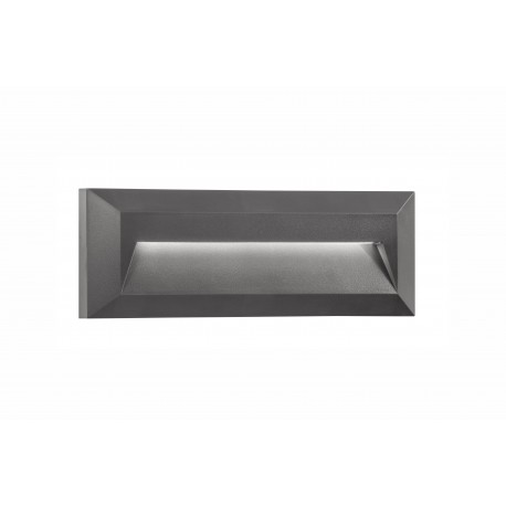 Dark Gray ABS LED 2 Watt 365,14Lm 3000K 220-220 Volt 50Hz Beam Angle 32o IP54 AC Driver Included L: 23 W: 3 H: 8 cm 