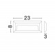 Dark Gray ABS LED 2 Watt 365,14Lm 3000K 220-220 Volt 50Hz Beam Angle 32o IP54 AC Driver Included L: 23 W: 3 H: 8 cm 