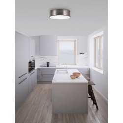 Ceiling lamp, Metal, Matt steel, 3*E27*60W, D:40*11cm 