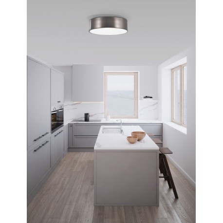 Ceiling lamp, Metal, Matt steel, 3*E27*60W, D:40*11cm 