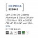 Dark Gray Die-Casting Aluminium & Glass Diffuser LED 8 Watt 195Lm 3000K 220-240 Volt 50Hz IP54 D: 11 H: 65 cm 