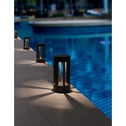 Dark Gray Die-Casting Aluminium & Glass Diffuser LED 8 Watt 195Lm 3000K 220-240 Volt 50Hz IP54 D: 11 H: 22 cm 