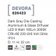 Dark Gray Die-Casting Aluminium & Glass Diffuser LED 8 Watt 195Lm 3000K 220-240 Volt 50Hz IP54 D: 11 H: 22 cm 