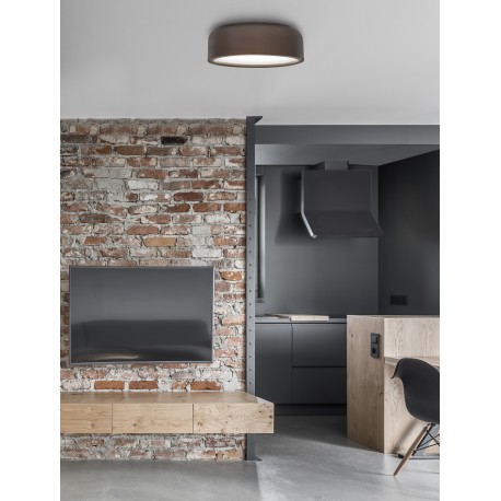 Ceiling Lamp, Alum, Coffee Brown & Matt White, E27*2, 40W, D:35 