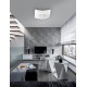 Ceiling lamp, crystal & white glass, 30*30, 2*E27 