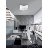 Ceiling lamp, crystal & white glass, 30*30, 2*E27