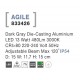 Dark Gray Die-Casting Aluminium LED 13 Watt 480Lm 3000K 220-240 Volt 50Hz Adjustable Beam Max 120o IP54 D: 15 W: 11.7 H: 15 cm 