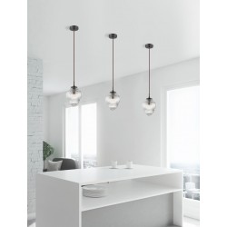 PENDANT LIGHT CLEAR GLASS 1*E14 40W L:14.5 H:120 
