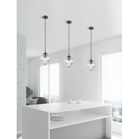 PENDANT LIGHT CLEAR GLASS 1*E14 40W L:14.5 H:120 