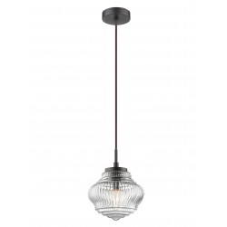 PENDANT LIGHT CLEAR GLASS 1*E14 40W L:18 H:120 