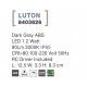 Dark Gray ABS LED 1.2 Watt 150Lm 3000K IP65 100-220 Volt 50Hz RC Driver Included L: 12.5 W: 3.3 H: 8.3 cm 