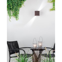 Antique Brown Aluminium LED 2x3 Watt 510Lm 3000K 220-240 Volt 50Hz Adjustable Beam 0-90 o IP54 L: 11.2 W: 11.2 H: 11.2 cm 