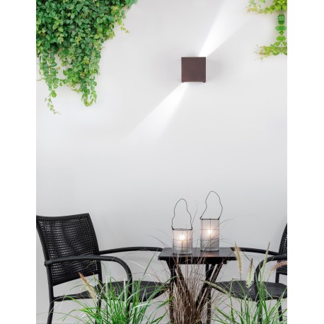 Antique Brown Aluminium LED 2x3 Watt 510Lm 3000K 220-240 Volt 50Hz Adjustable Beam 0-90 o IP54 L: 11.2 W: 11.2 H: 11.2 cm 