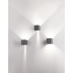 Dark Gray Aluminium LED 2x3 Watt 510Lm 3000K 3000K 220-240 Volt 50Hz Adjustable Beam 0-90o IP54 L: 11.2 W: 11.2 H: 11.2 cm 