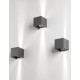 Dark Gray Aluminium LED 2x3 Watt 510Lm 3000K 3000K 220-240 Volt 50Hz Adjustable Beam 0-90o IP54 L: 11.2 W: 11.2 H: 11.2 cm 