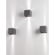 Dark Gray Aluminium LED 2x3 Watt 510Lm 3000K 3000K 220-240 Volt 50Hz Adjustable Beam 0-90o IP54 L: 11.2 W: 11.2 H: 11.2 cm 