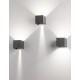 Dark Gray Aluminium LED 2x3 Watt 510Lm 3000K 3000K 220-240 Volt 50Hz Adjustable Beam 0-90o IP54 L: 11.2 W: 11.2 H: 11.2 cm 