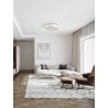Ceiling lamp, matt-white, crystals & alum. shade, D:46, G9 incl.