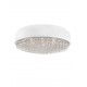 Ceiling lamp, matt-white, crystals & alum. shade, D:46, G9 incl. 
