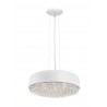 Pendant light, matt-white, crystals & alum.shade, D:46, G9 incl.