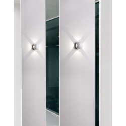 Sandy White Aluminium & Glass LED 4x1 Watt 265Lm 3000K 220-240 Volt 50Hz Beam Angle 4x51o IP54 D: 11 W: 8.5 cm Light in 4 direct