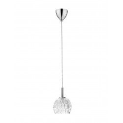 Pendant light, clear glass & chrome base 28W,D:12*H:137 G9 excl. 