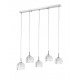 Pendant clear glass & chrome base 5*28W L:100*W:12*H133 G9 excl. 